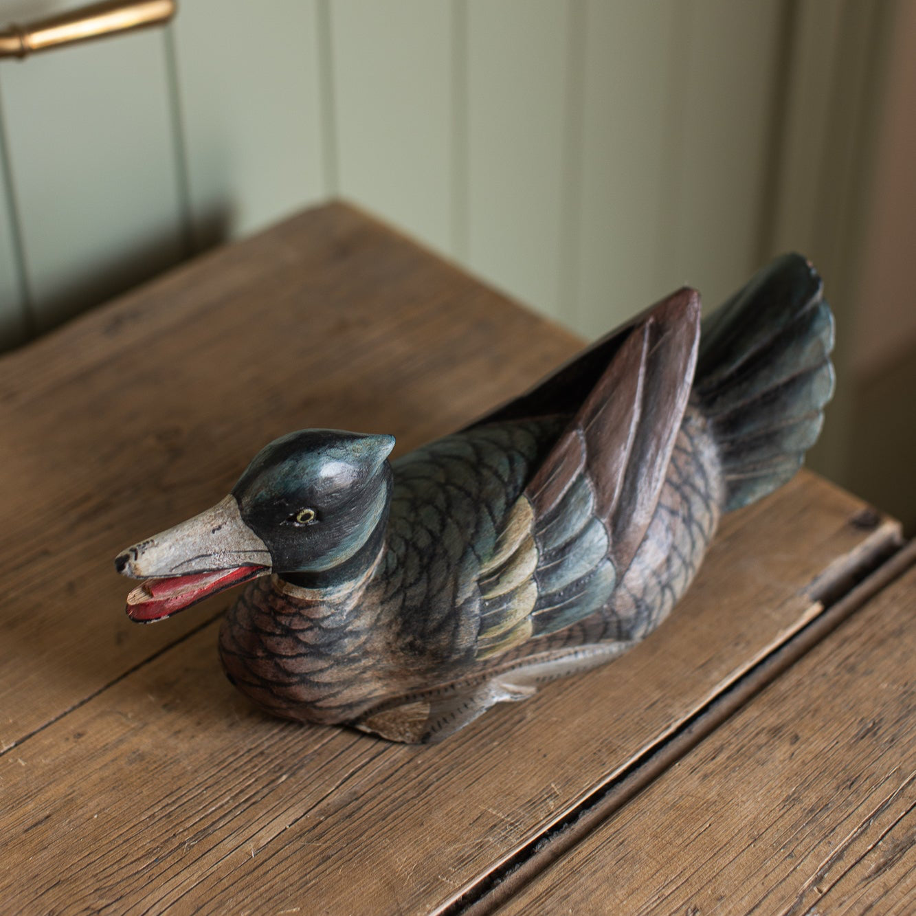 Vintage Carved Wood Duck