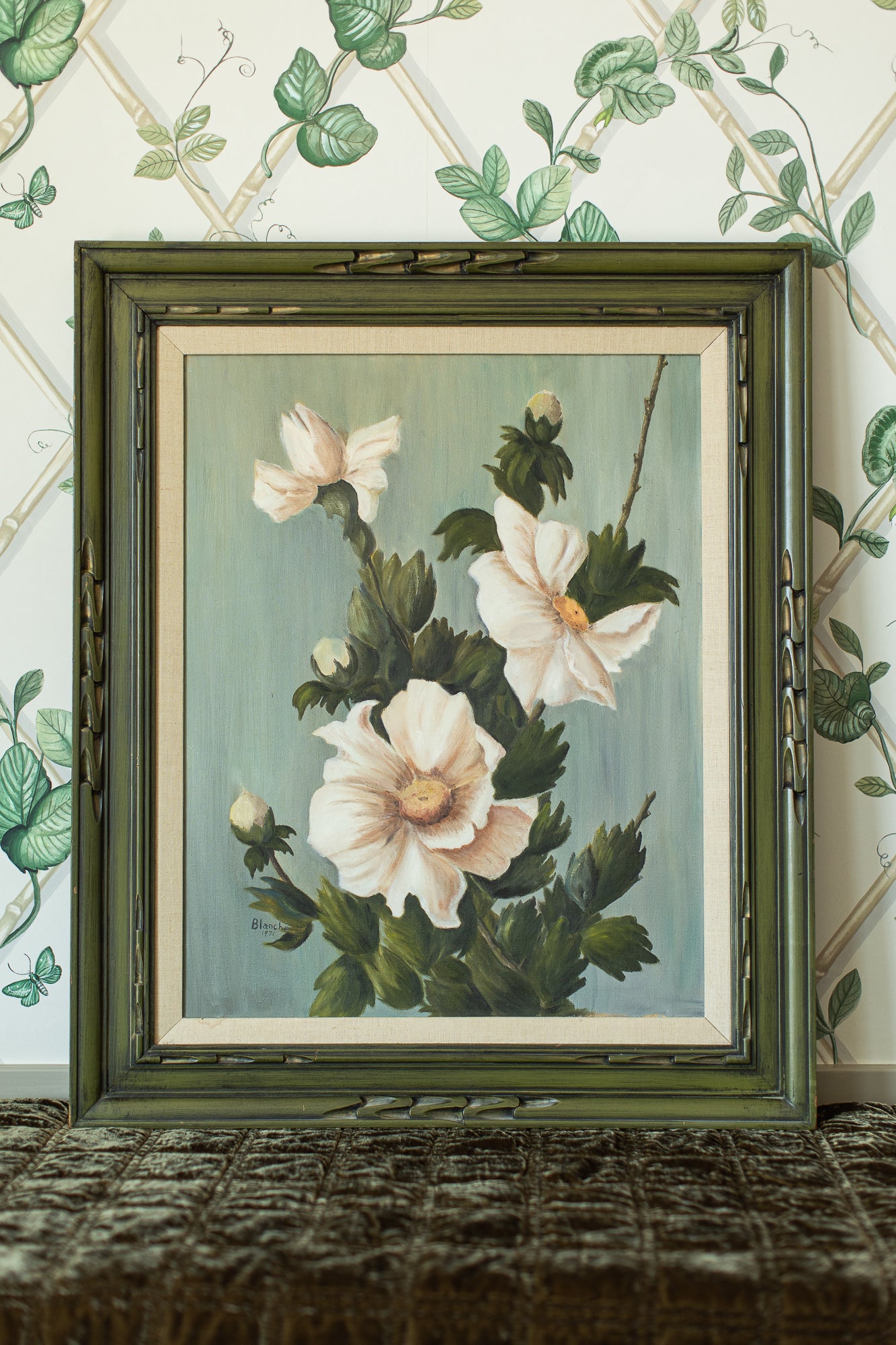 Hibiscus in Green Painting