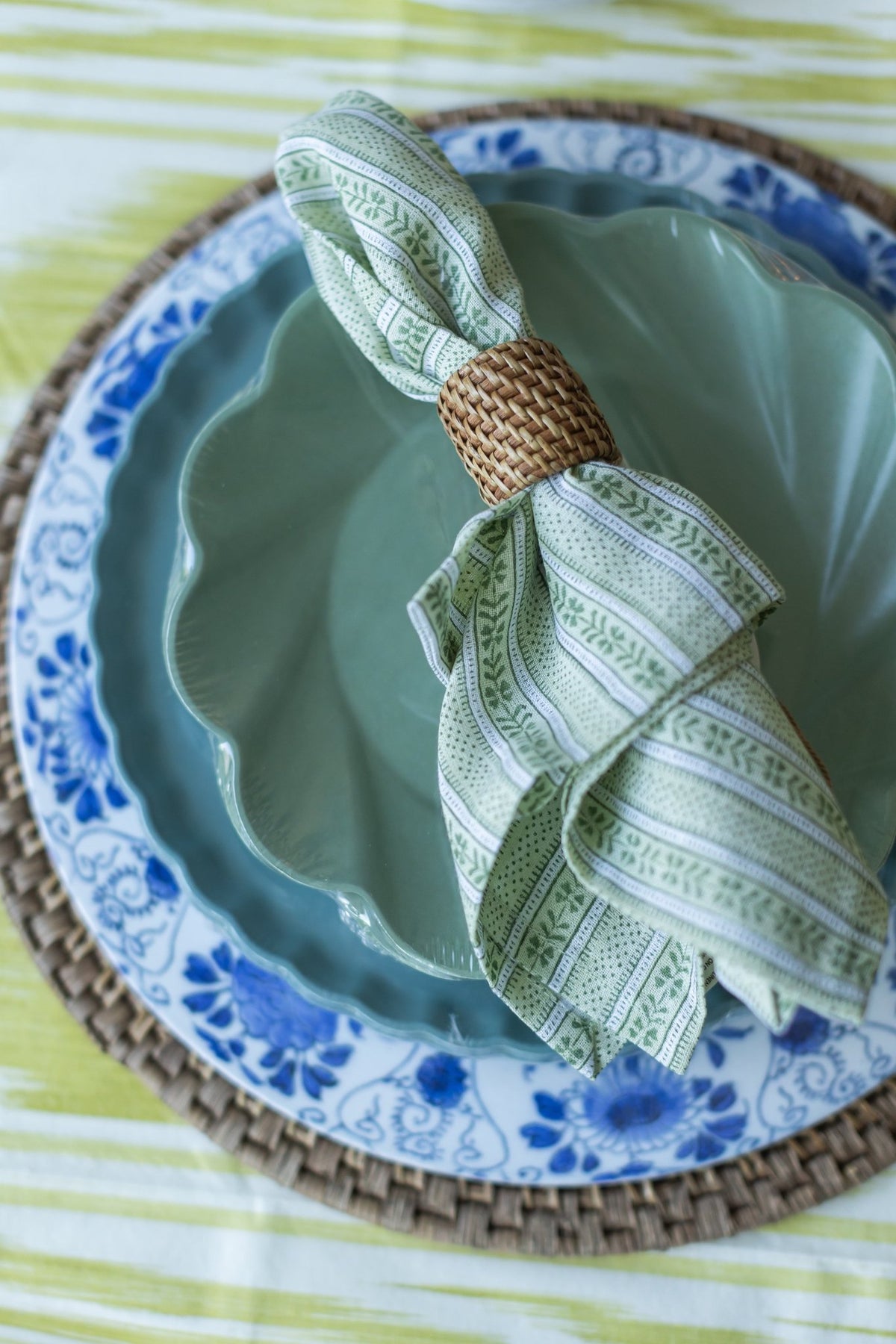 Rattan Natural Napkin Ring - OAKSTREET SHOPPE