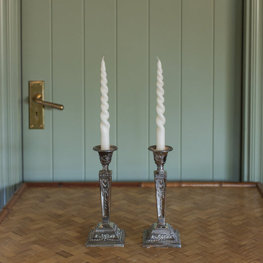 Silverplate Neoclassical Candlesticks