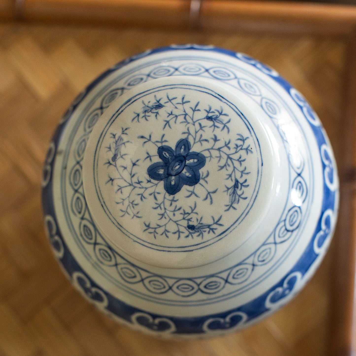 Blue & White Lidded Ginger Jar