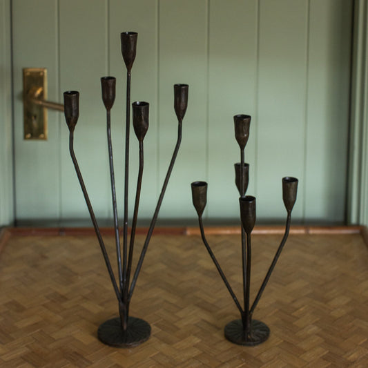 Hand-Forged Iron Candleholders