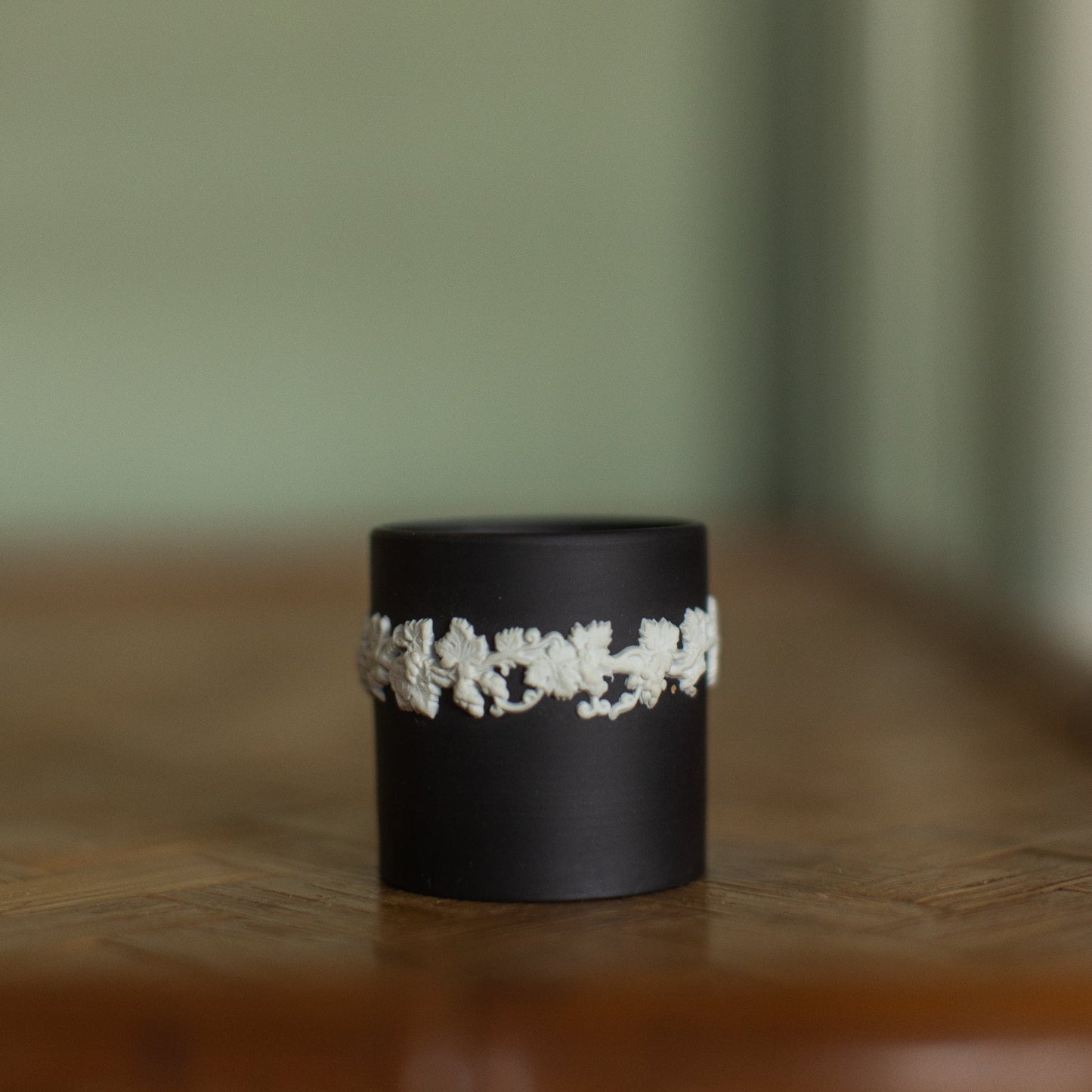 Vintage Wedgwood Black Jasperware Jar