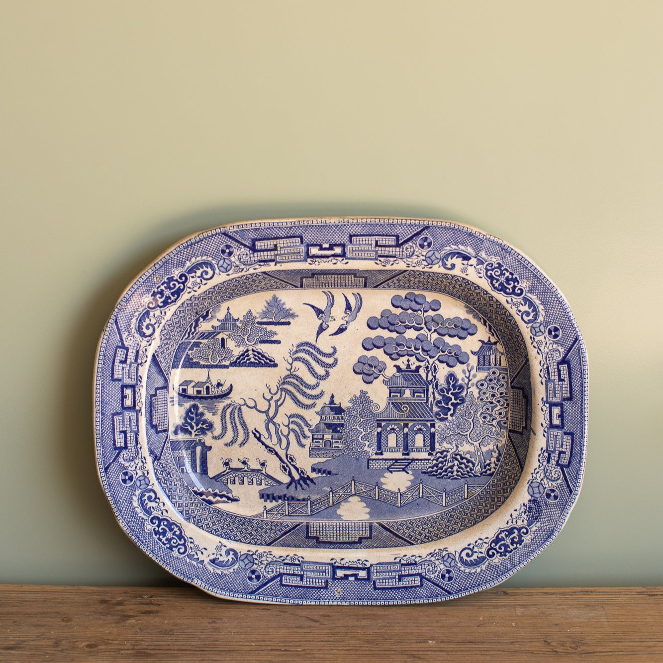 Vintage Blue Willow Platter