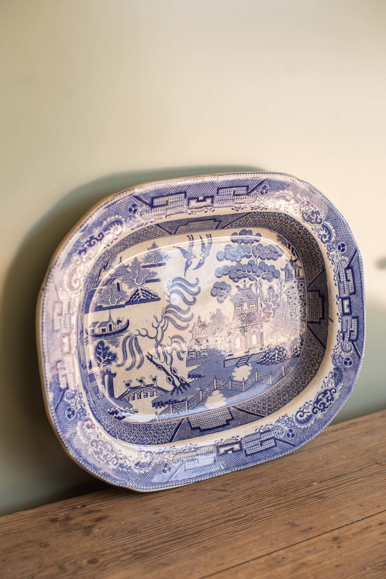 Vintage Blue Willow Platter