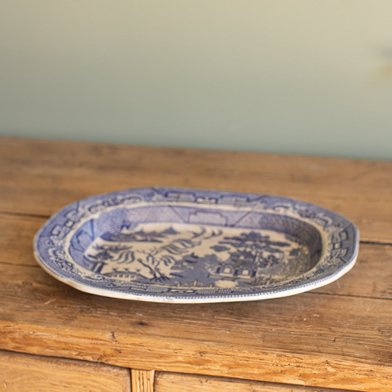 Vintage Blue Willow Platter