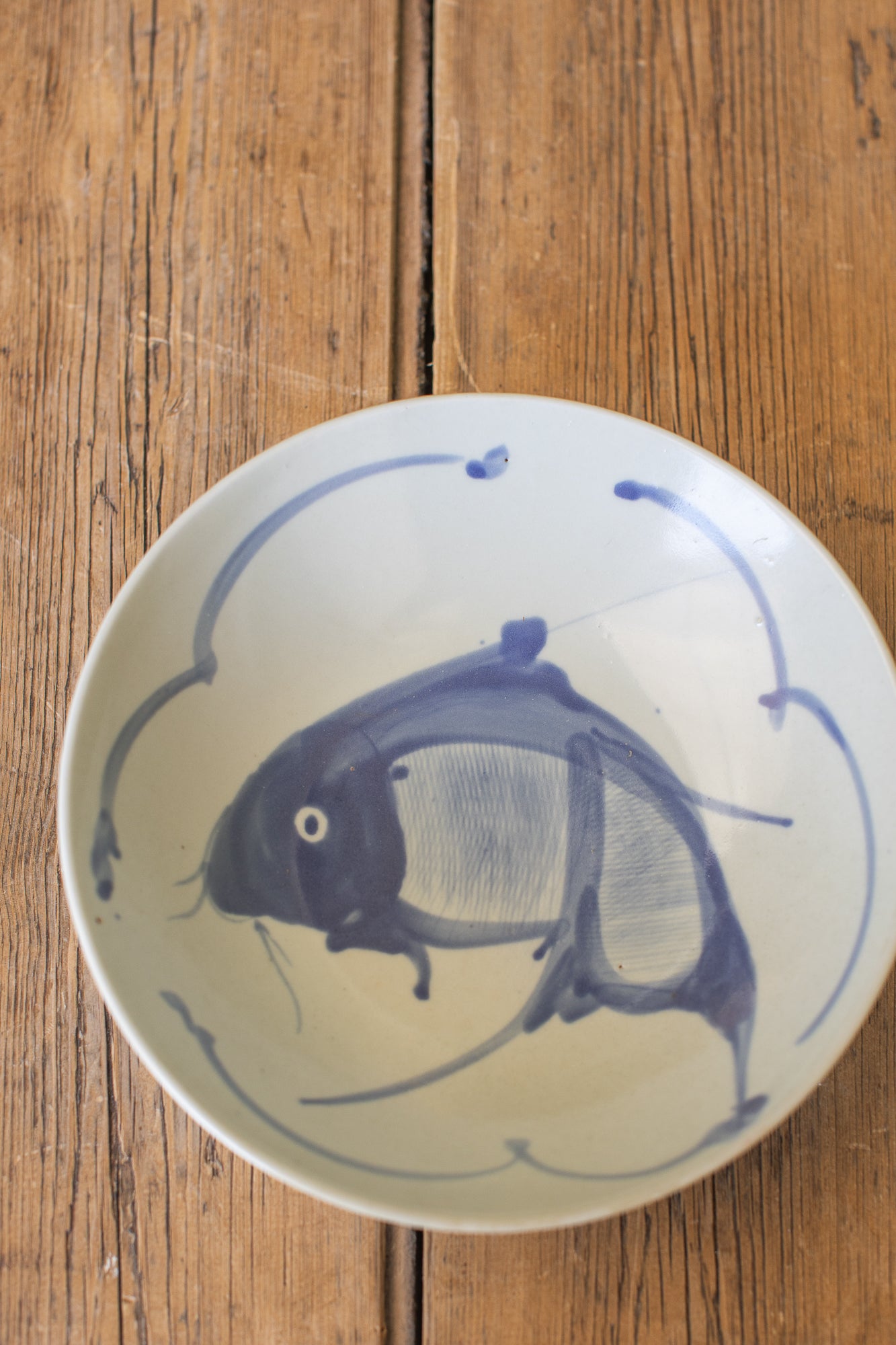 Vintage Hand-Painted Fish Bowl