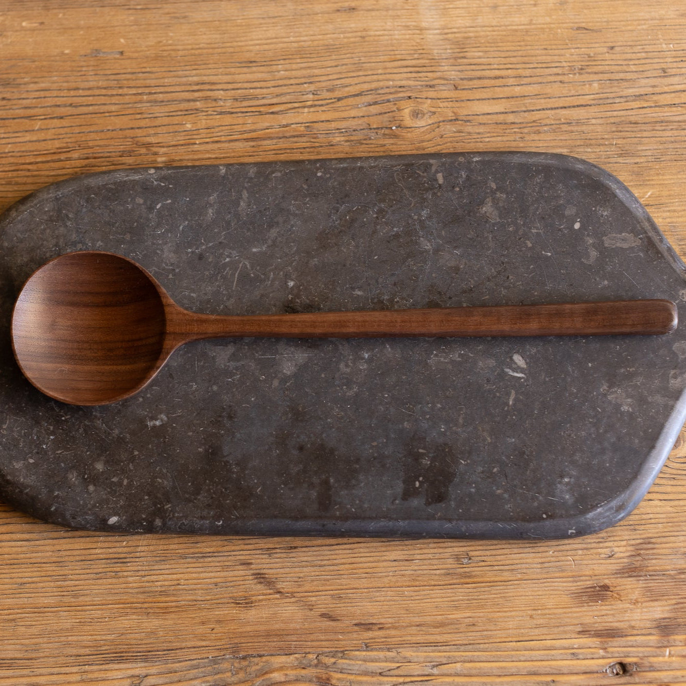 12’’ Walnut Wooden Round Spoon