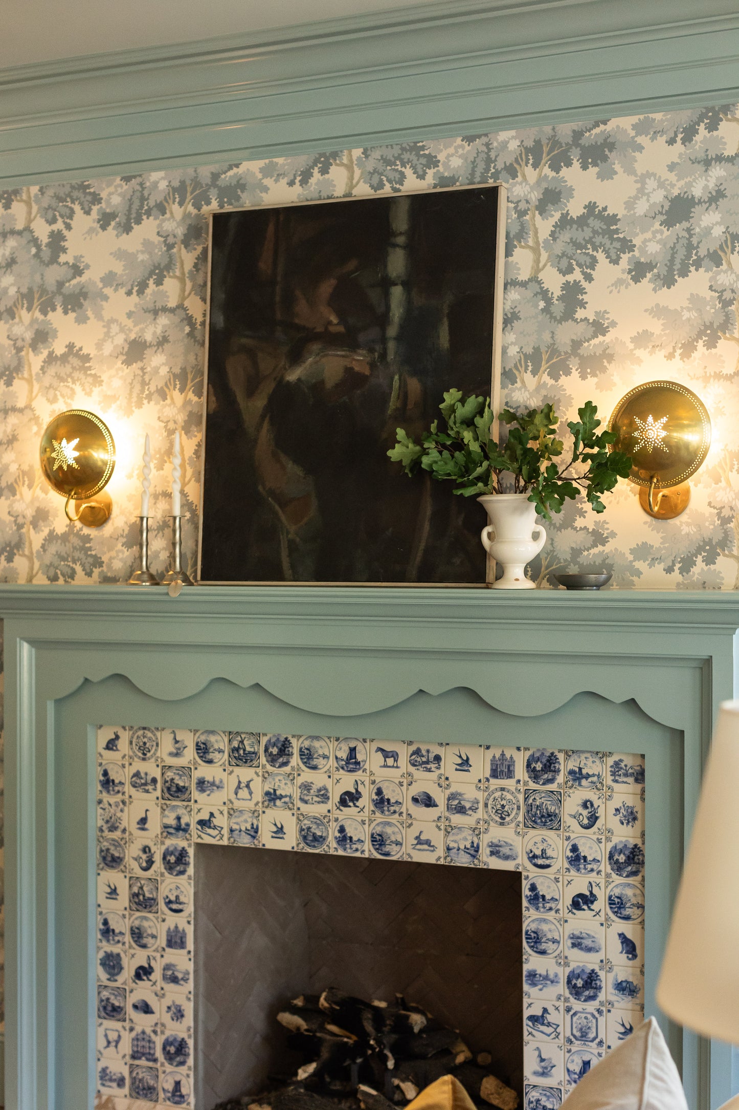 Brass Sconce with Pierced Star Detail