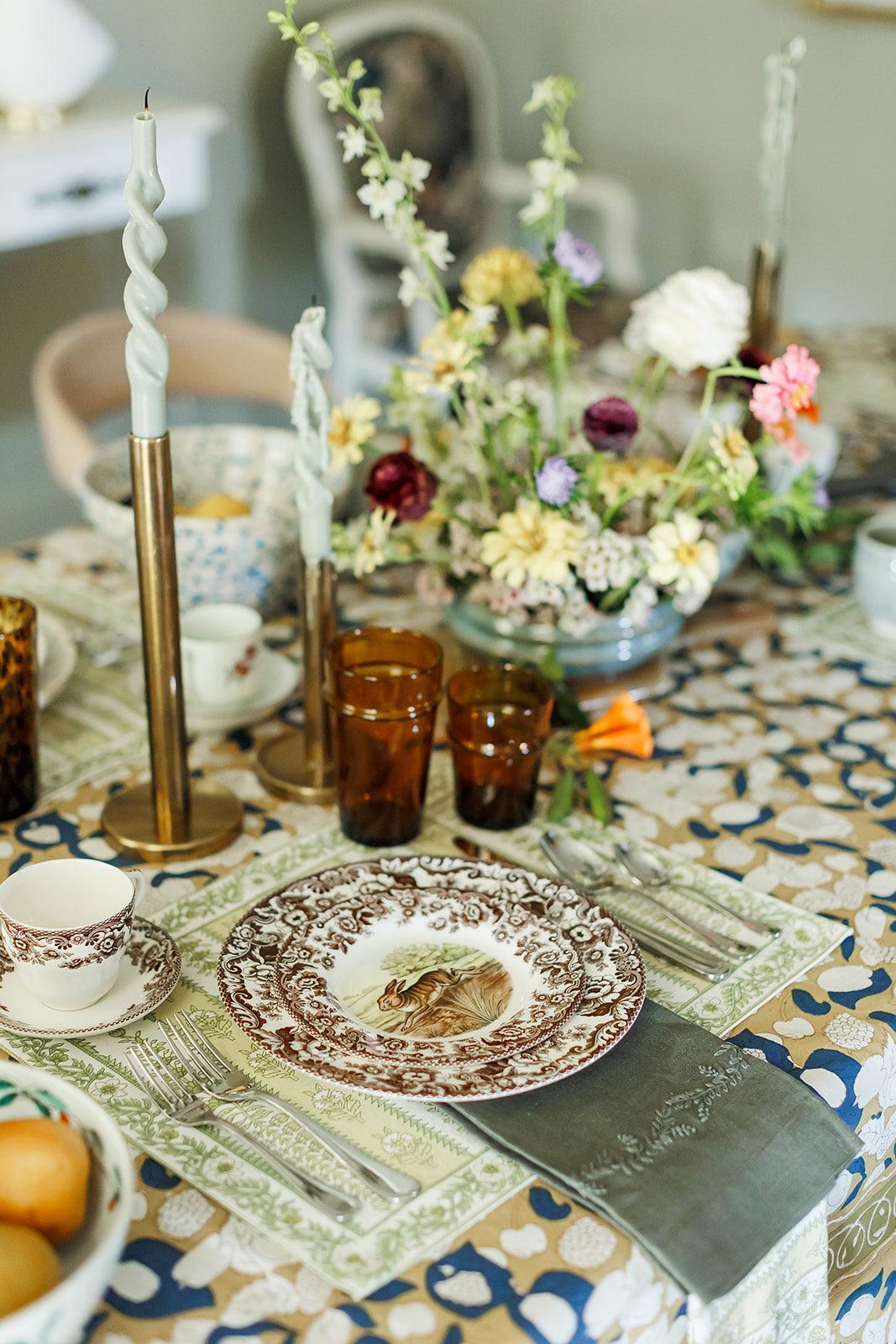 Avignon Green Placemats, Set of 6 - OAKSTREET SHOPPE