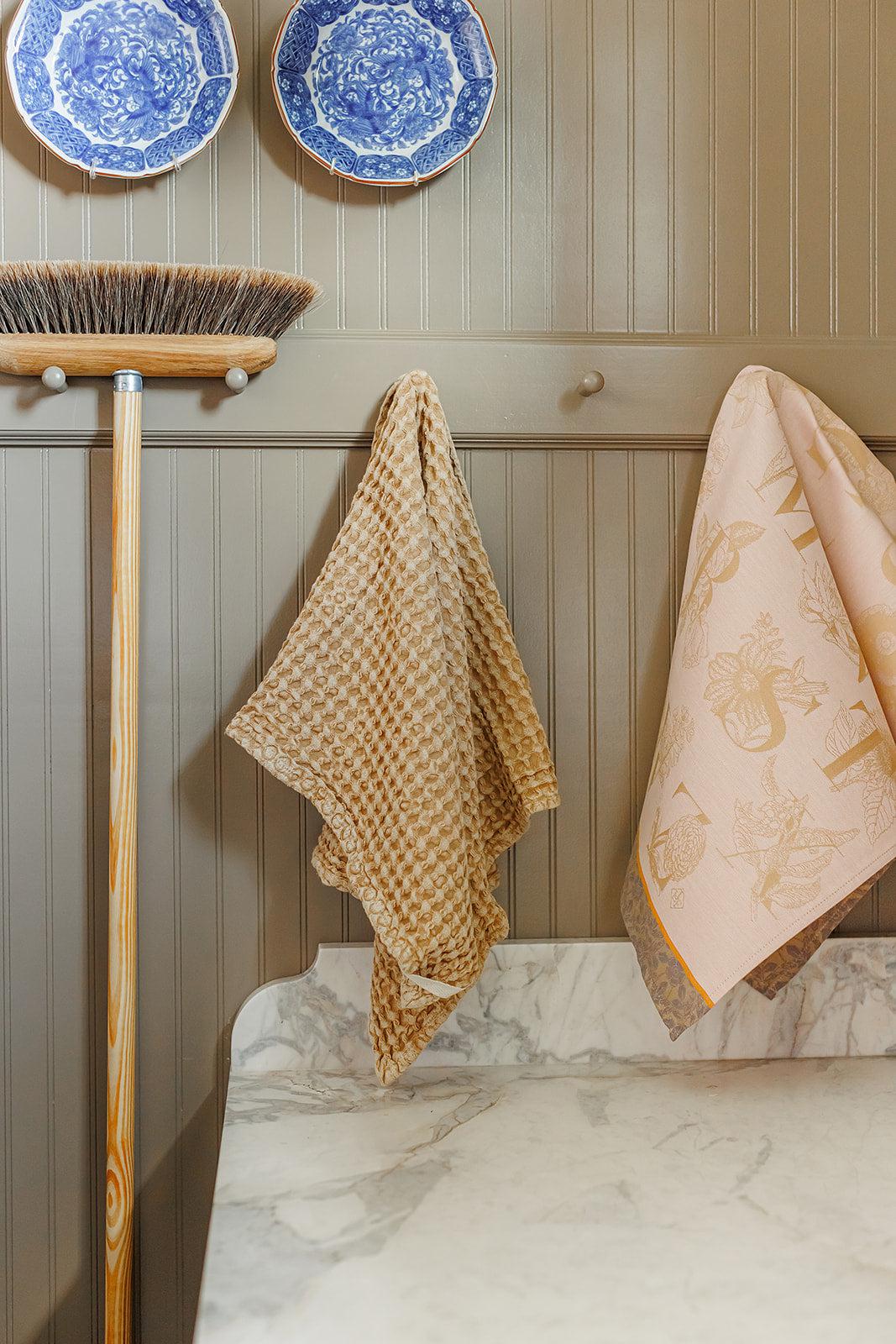 Waffle Weave Dish Towels, Camel - OAKSTREET SHOPPE