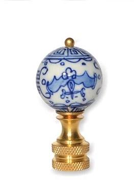 Blue and White Porcelain Finial - OAKSTREET SHOPPE