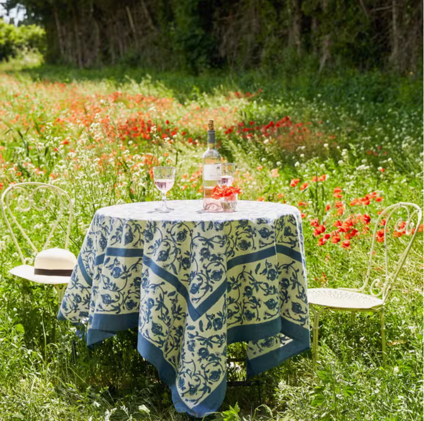 Granada Blue Tablecloth - OAKSTREET SHOPPE