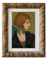 Woman in Black Jacket, Framed Print