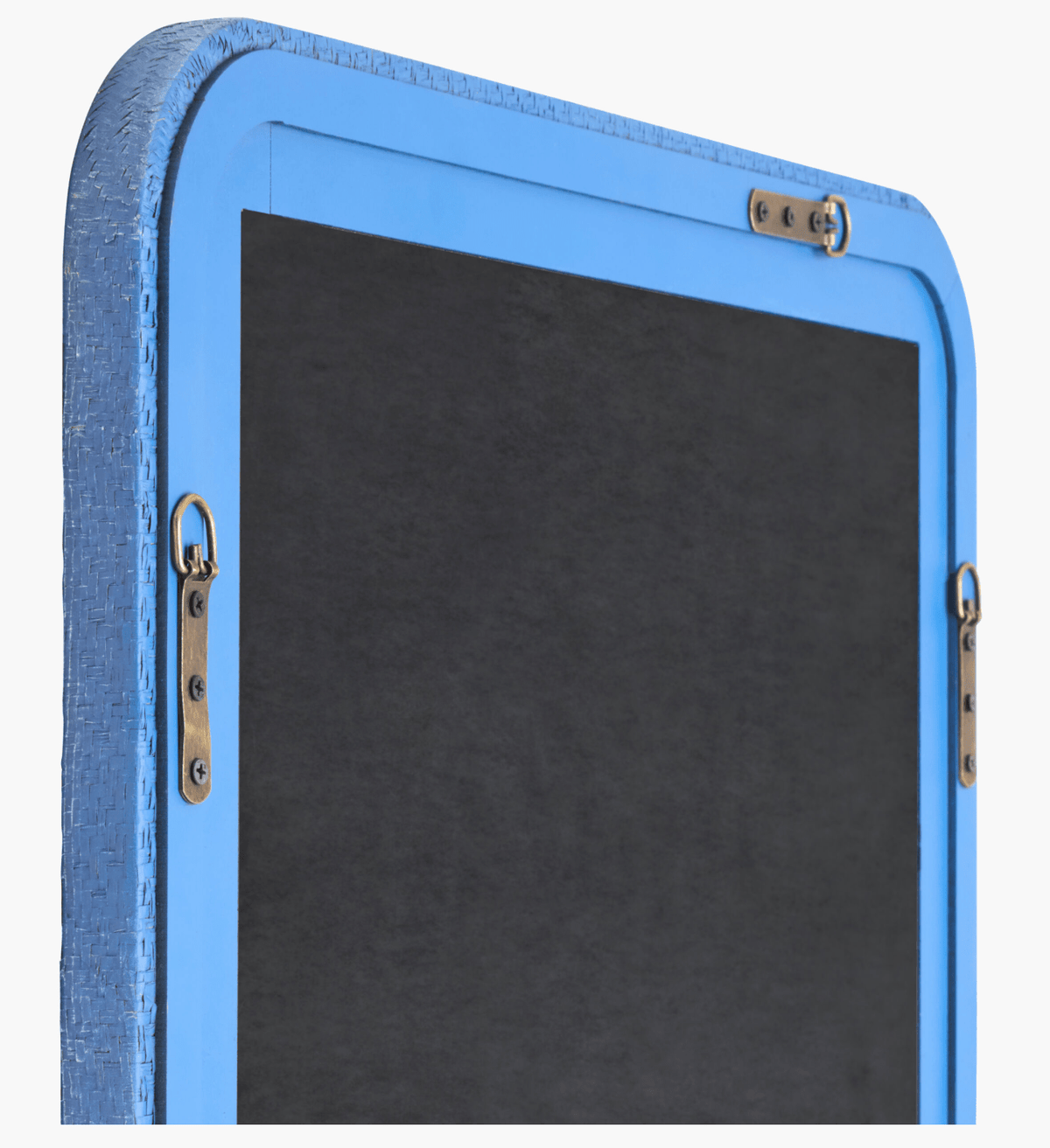 Cornflower Blue Raffia Mirror - OAKSTREET SHOPPE
