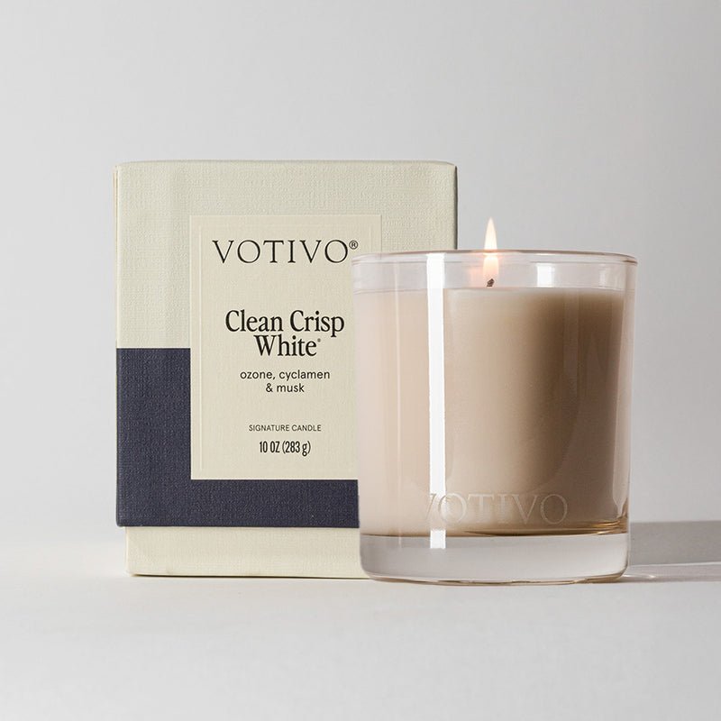 Votivo Candle, Clean Crisp White - OAKSTREET SHOPPE