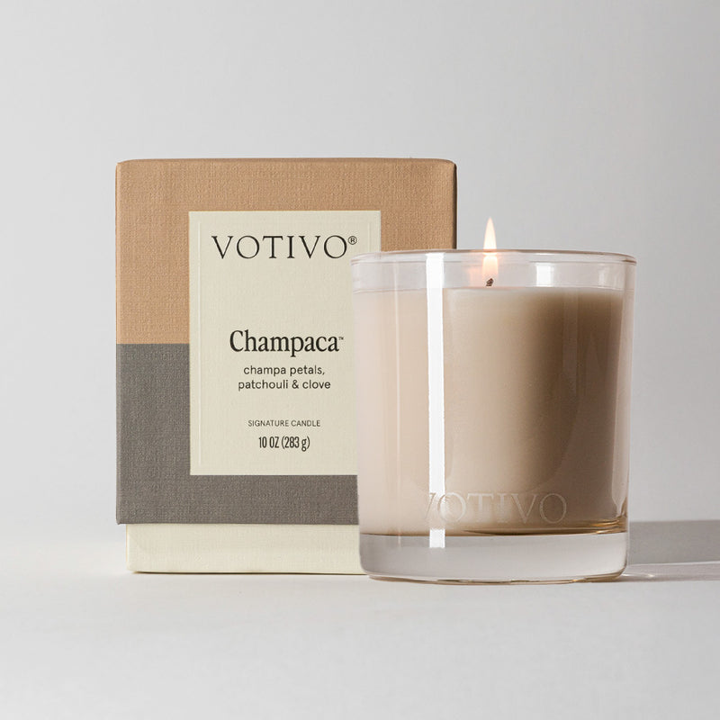 Votivo Glass Candle, Champaca