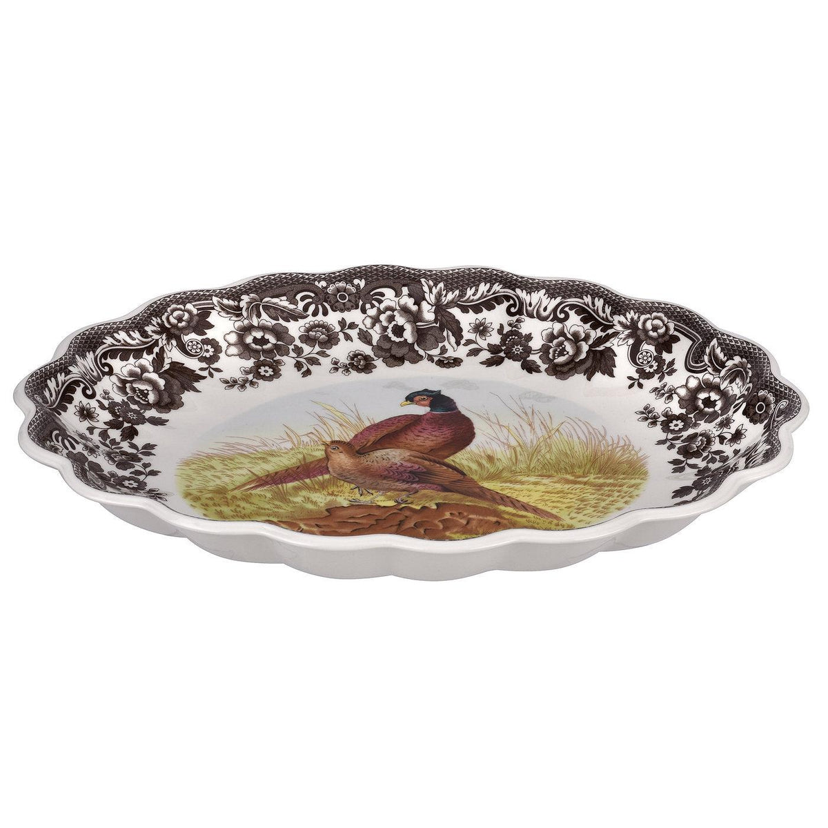 Woodland Fluted Oval Serving Platter (Pheasant) - OAKSTREET SHOPPE