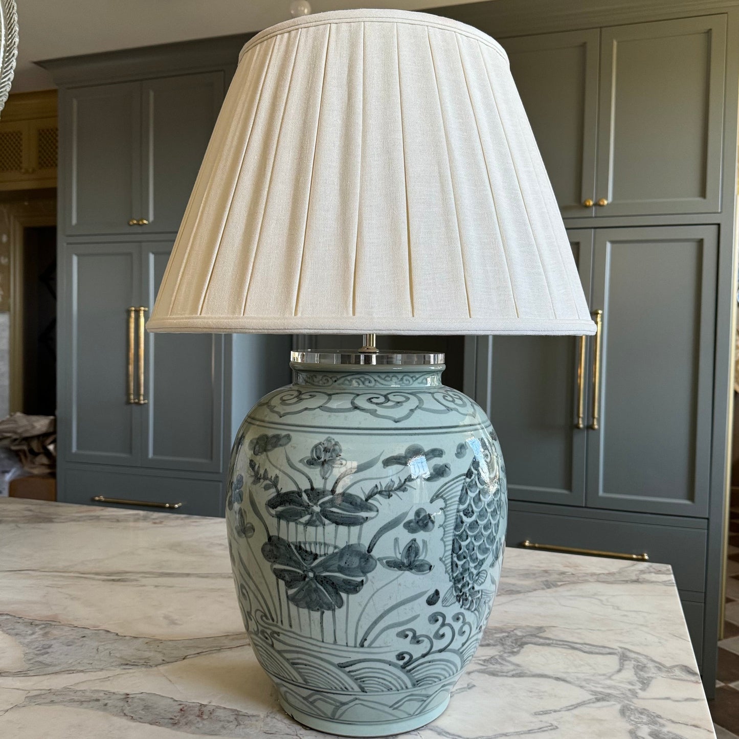 BLACK FISH LAMP CUSTOM SHADE OAKSTREET SHOPPE
