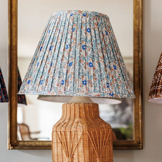 blue floral pleated lampshade oakstreet shoppe