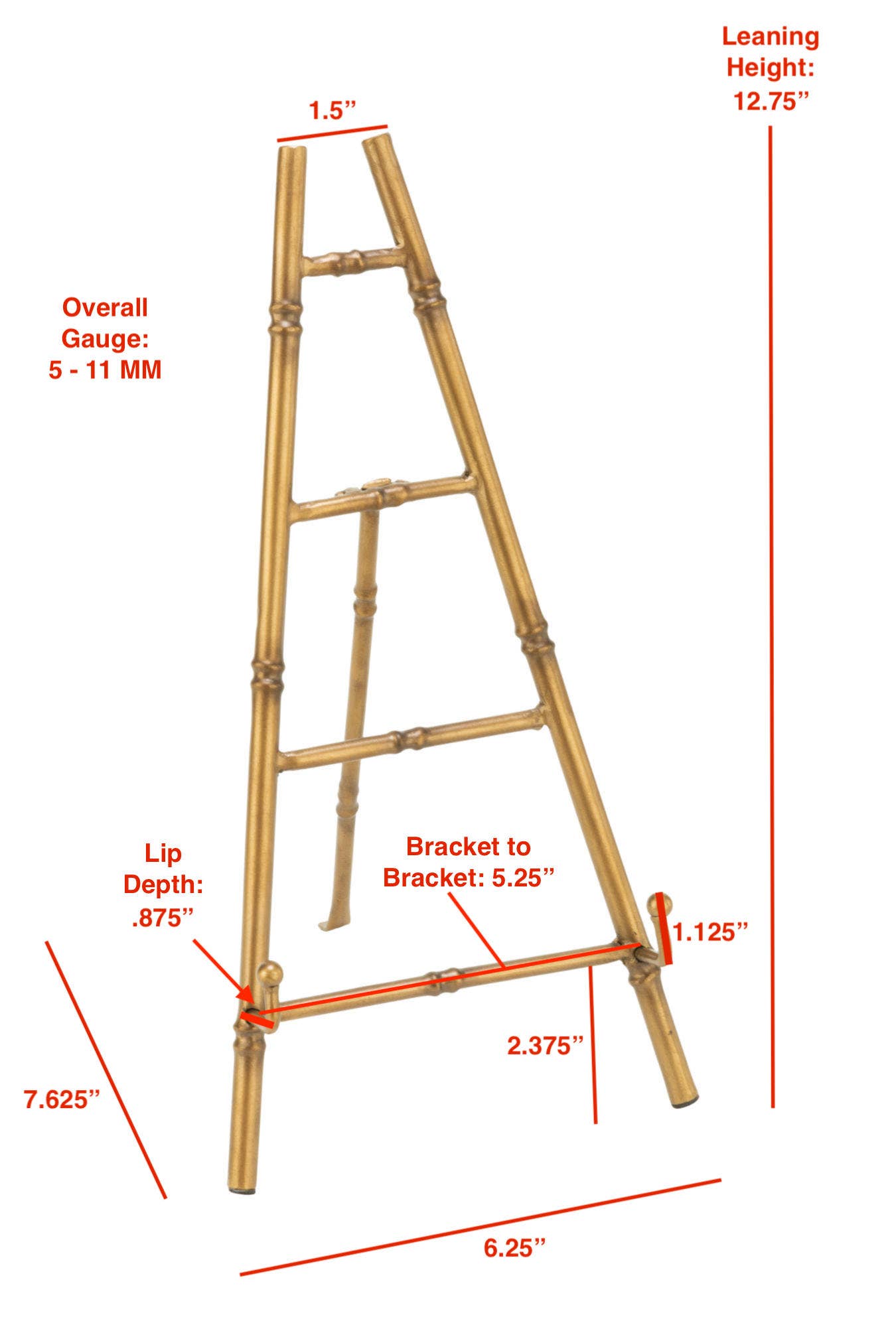 Tabletop 13" Metal Bamboo Style Easel
