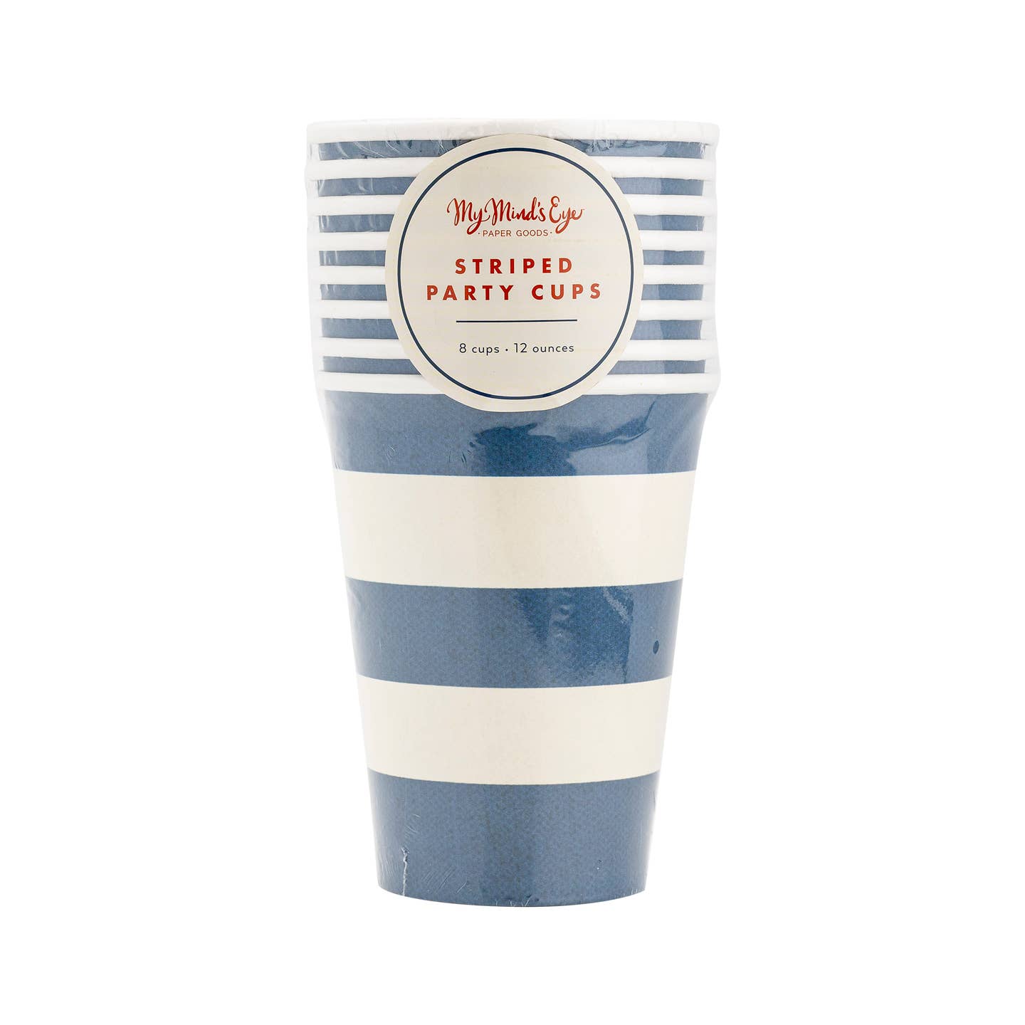 Blue & White Striped Paper Cups