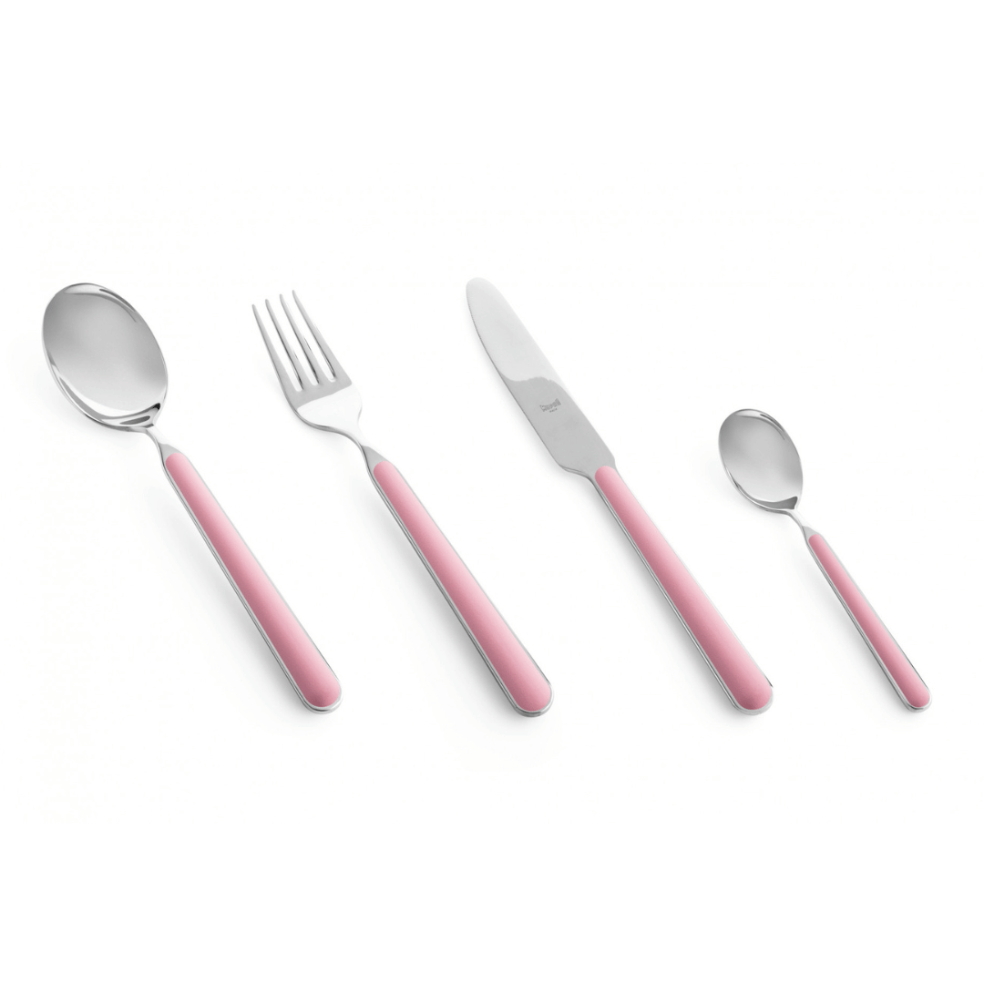 Fantasia Pale Rose 5-Piece Flatware + Serving Pieces (Mepra)