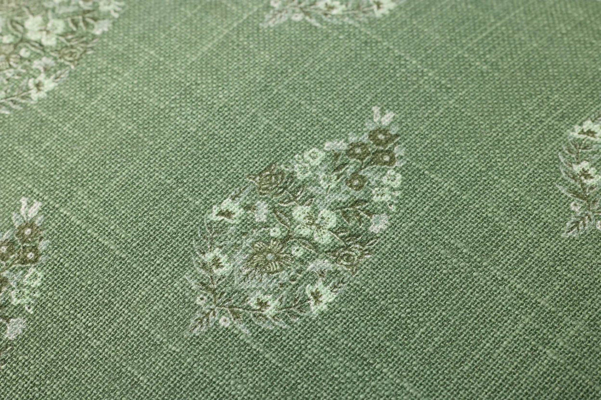 Sage Block Print Pillow, 22"x22" - OAKSTREET SHOPPE