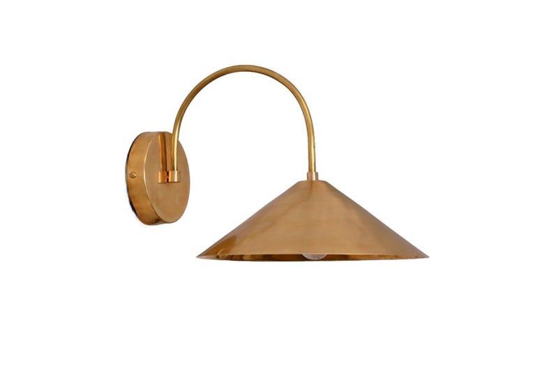Raw Brass Arched Wall Sconce - OAKSTREET SHOPPE