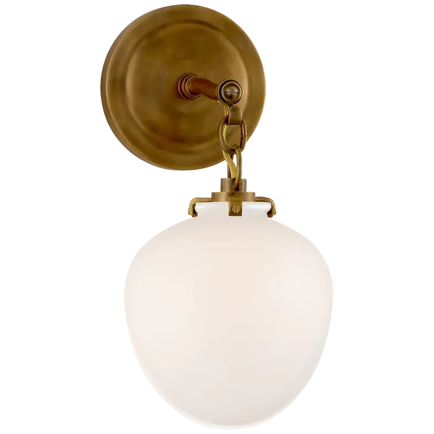 Katie Small Acorn Sconce - white glass