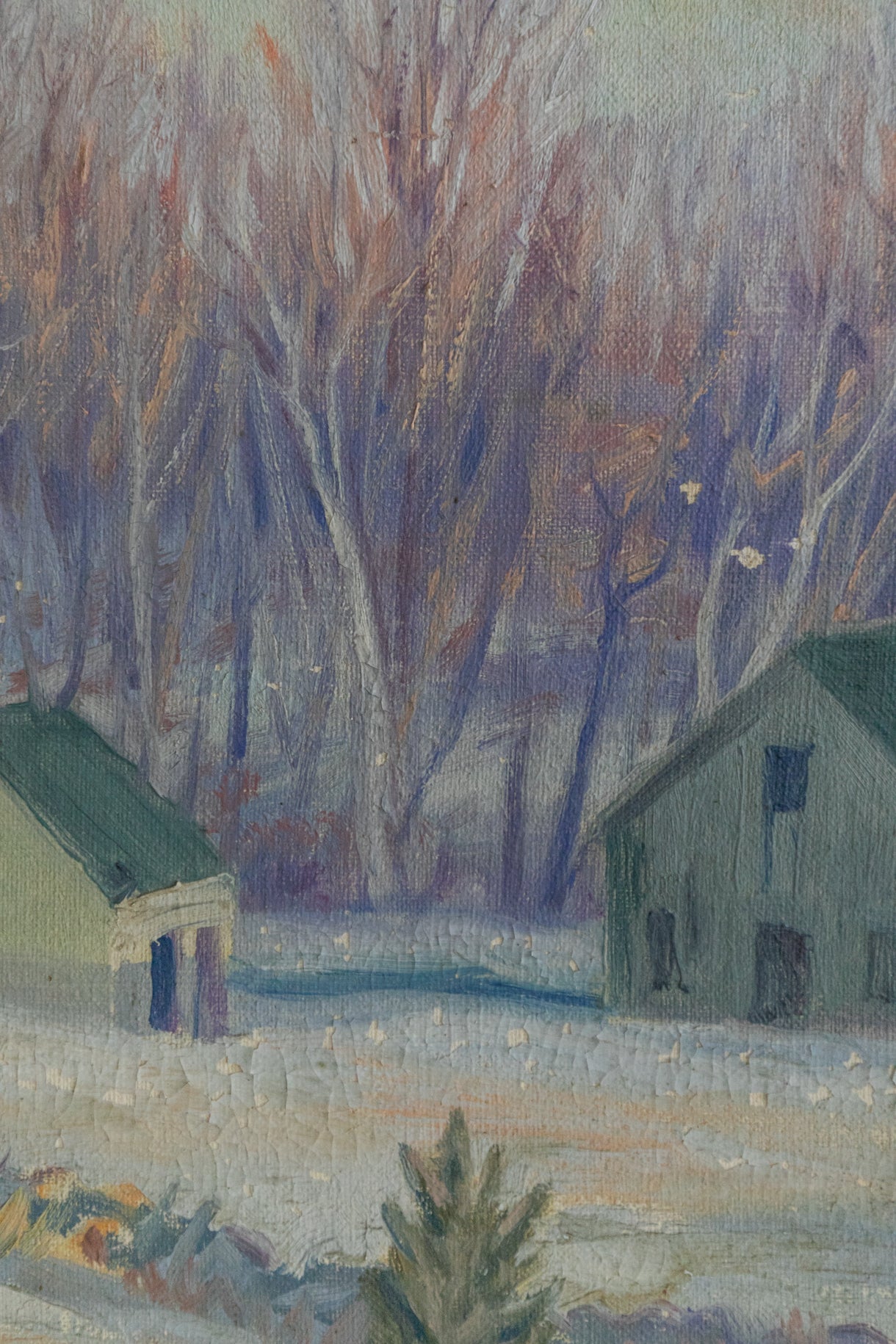 Winterscape with Green House