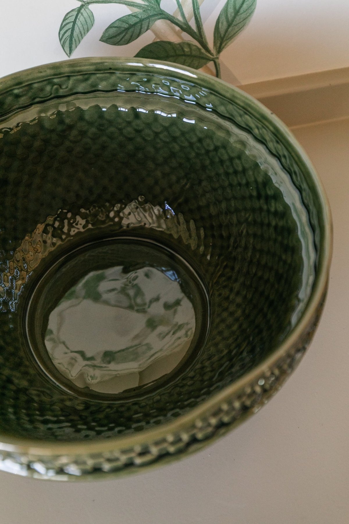Green Basket Weave Bowl - OAKSTREET SHOPPE