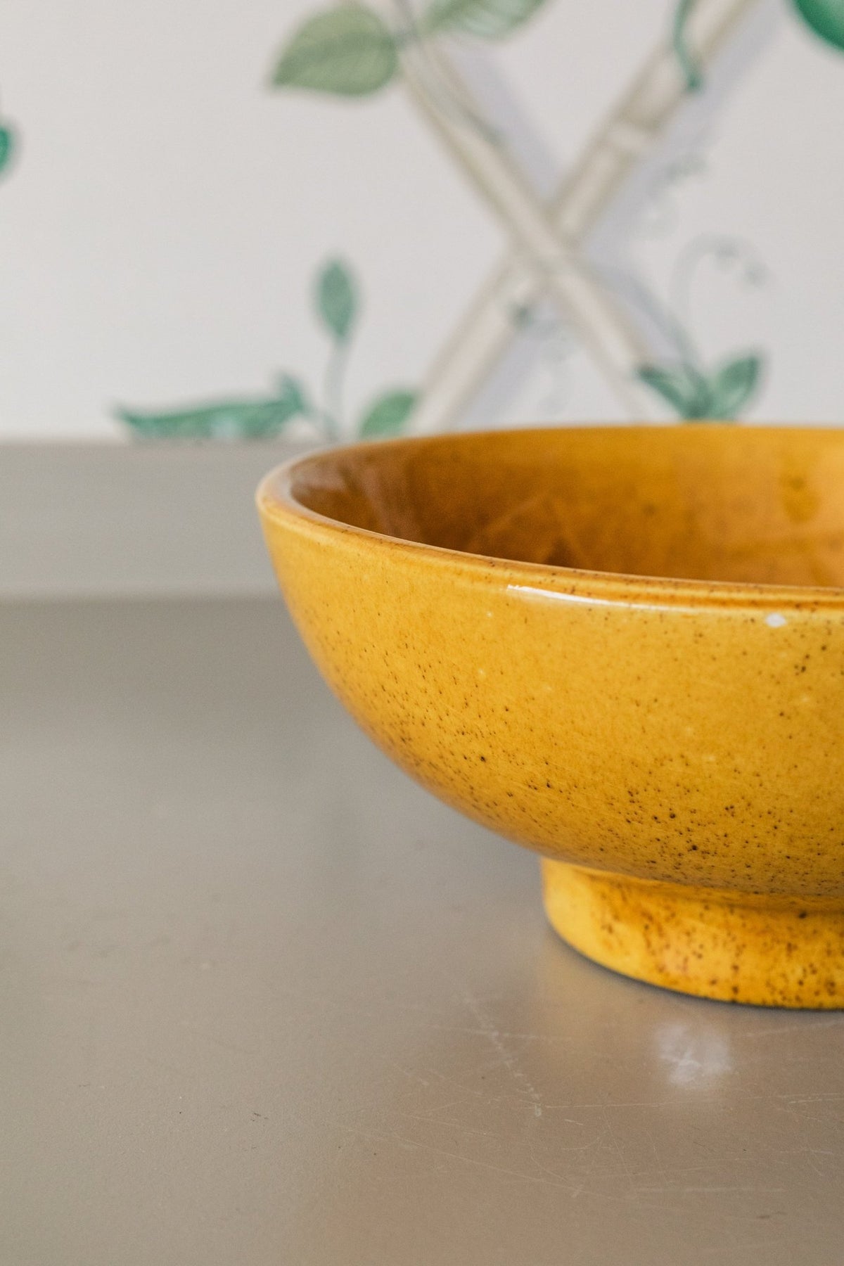 Haeger Yellow Footed Pottery Bowl - OAKSTREET SHOPPE