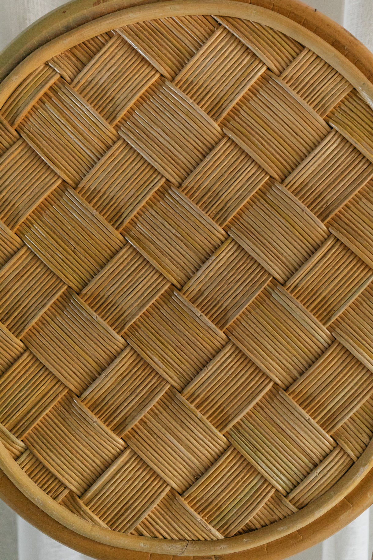 Vintage Woven Chair, Reupholstered Seat