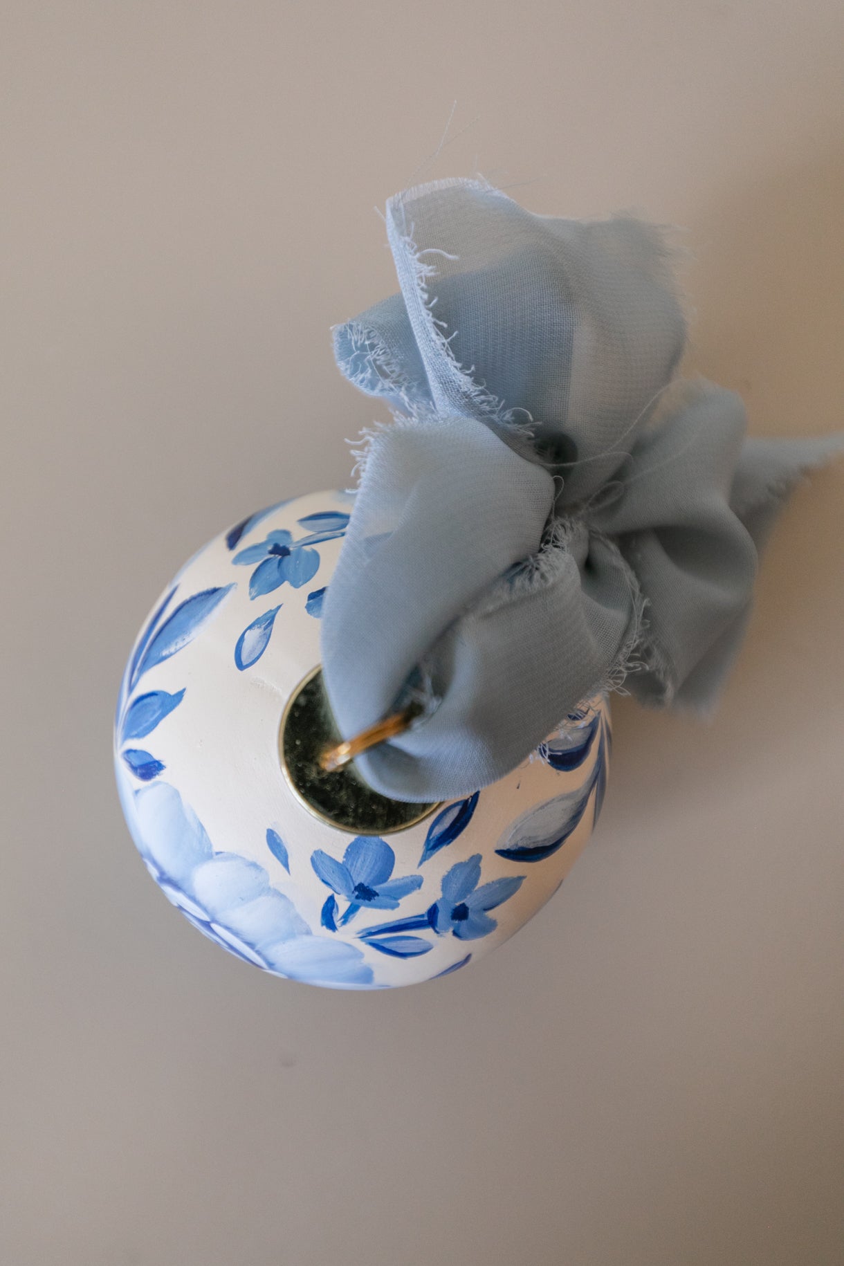 Handpainted Blue Floral Ornament