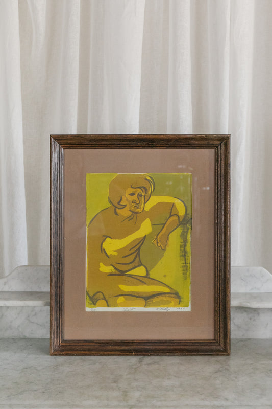 "Girl" Signed Print, Framed