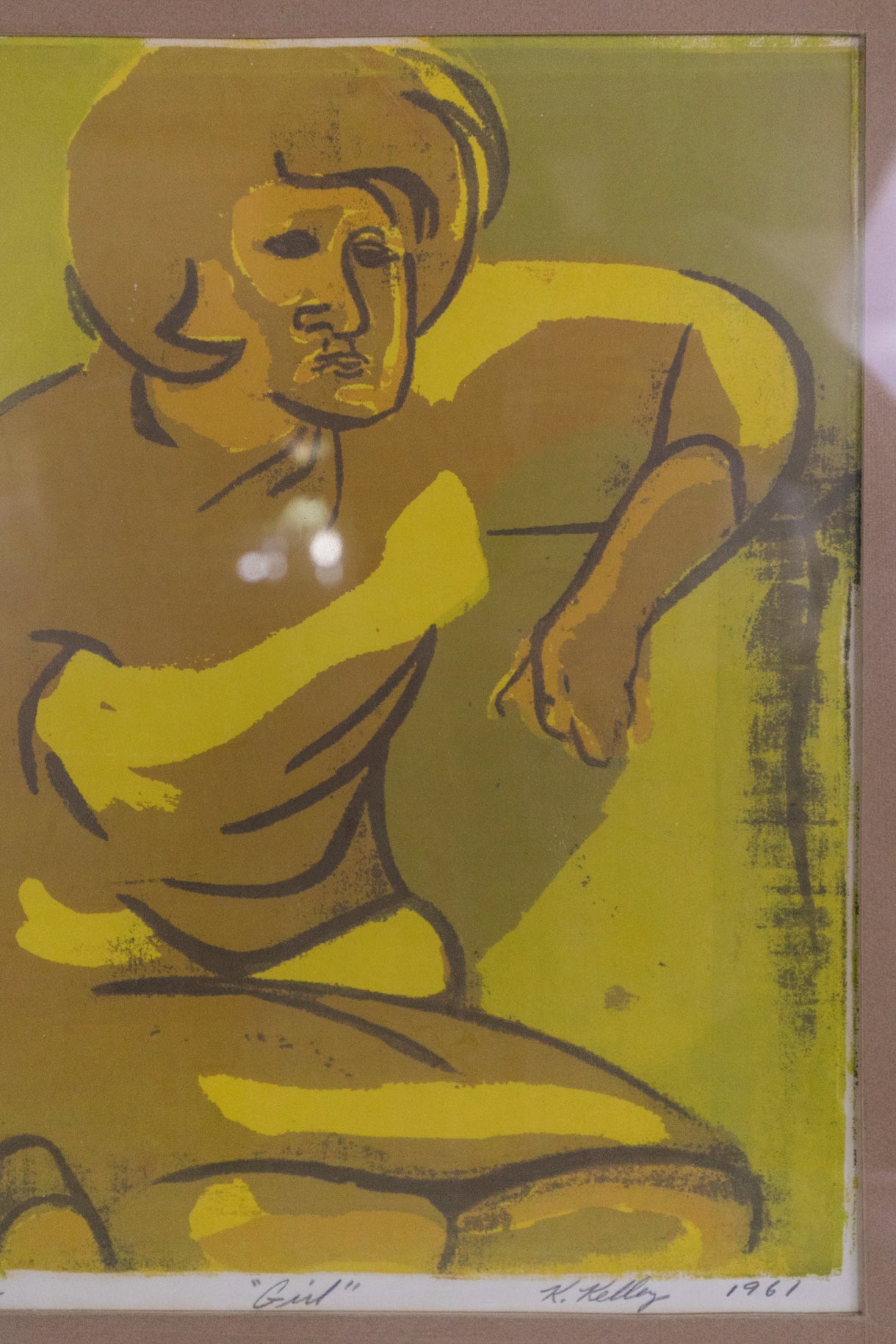 "Girl" Signed Print, Framed