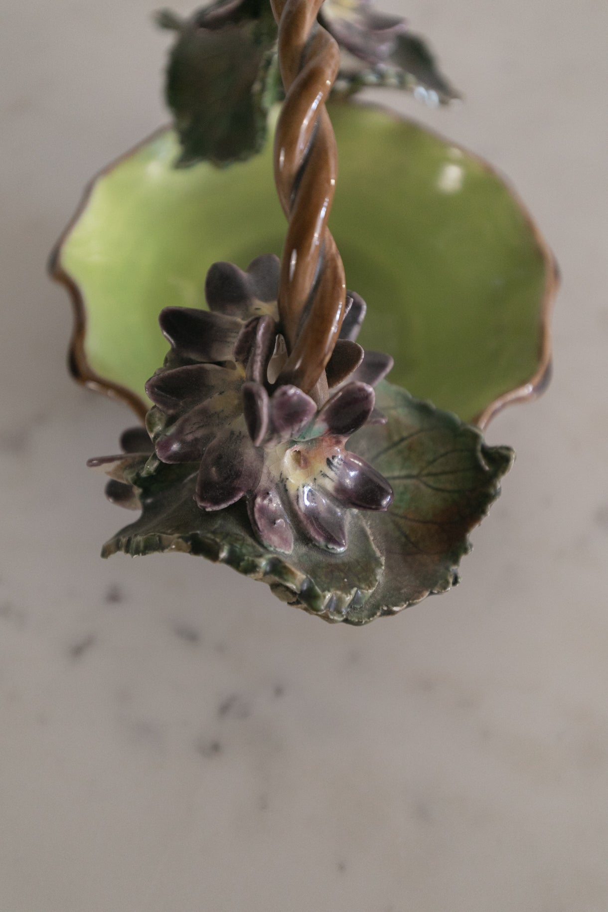 Violets Majolica Basket