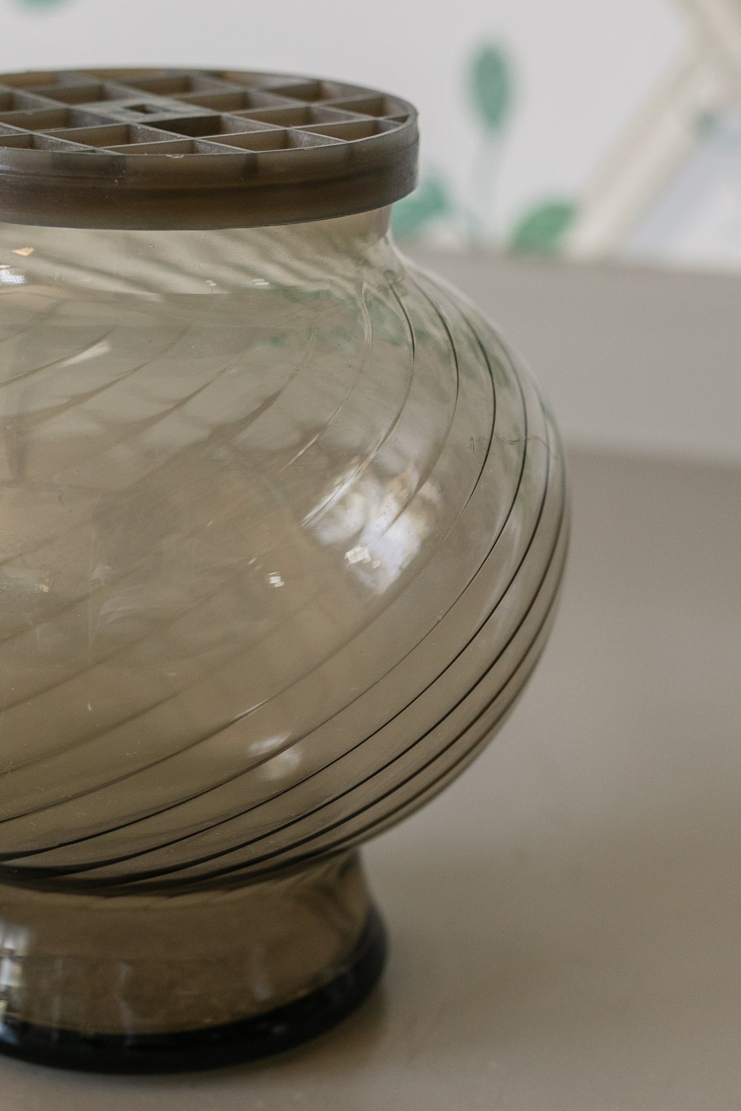 Glass Vase w/ Frog Topper