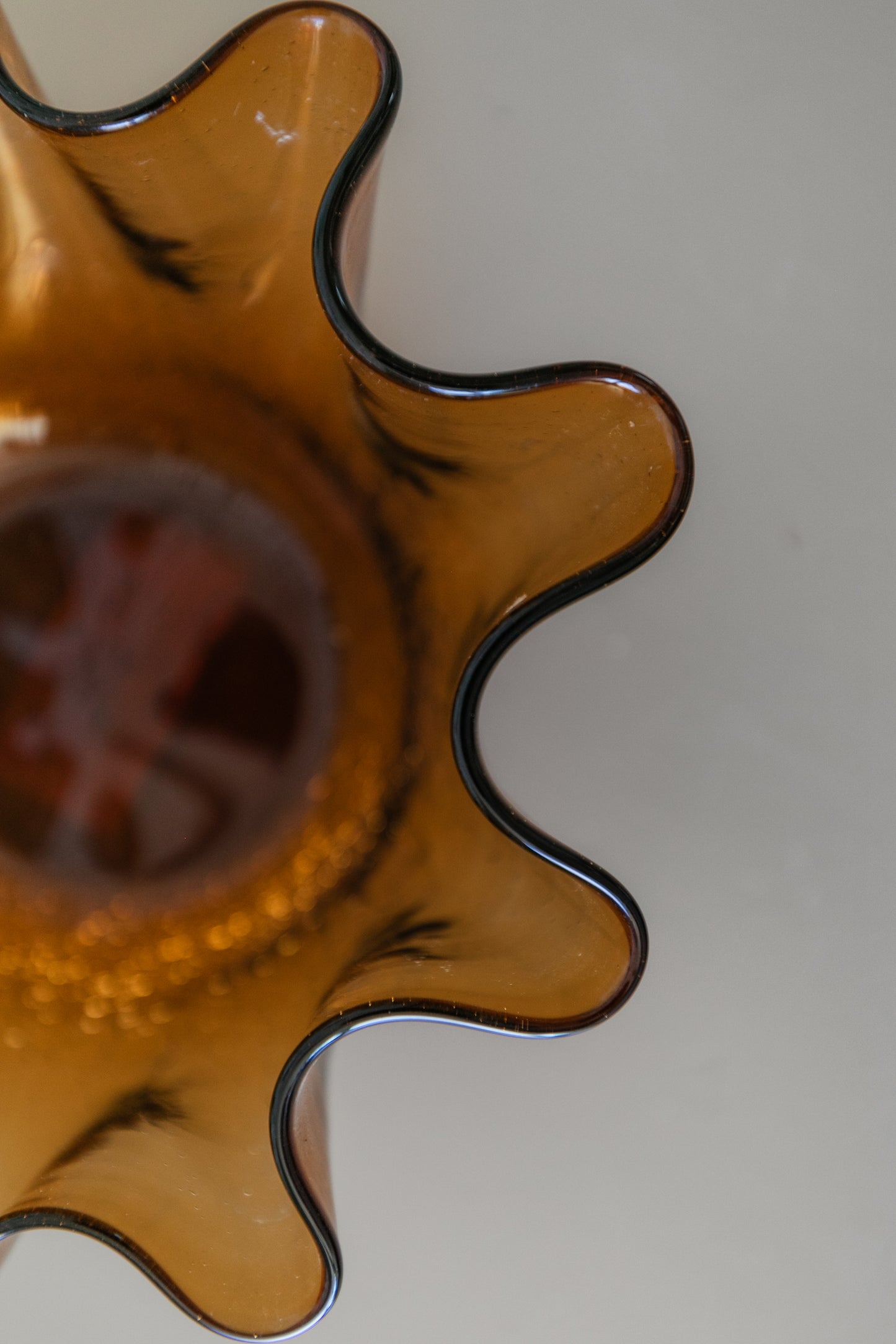 Wavy Brown Glass Bowl