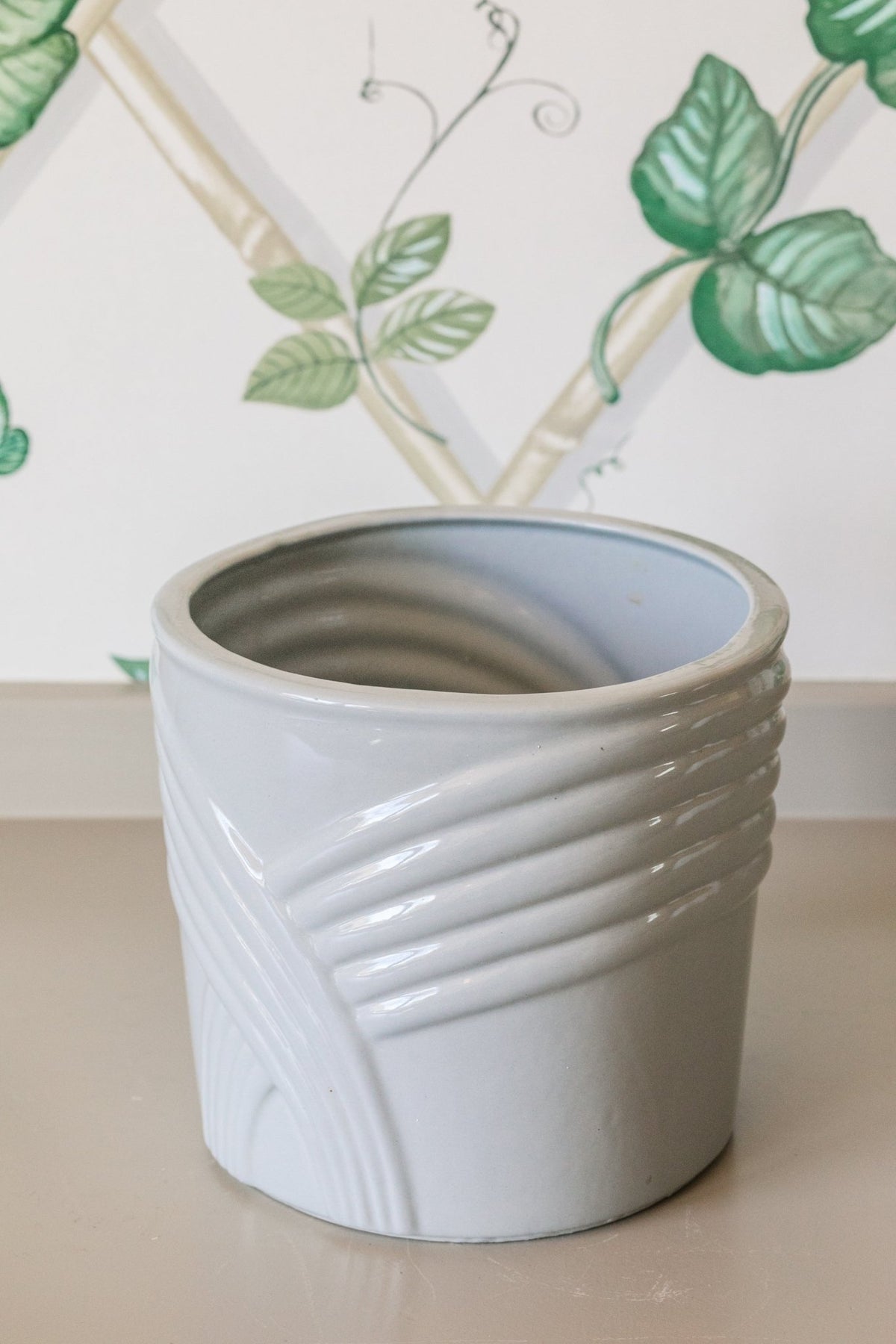 Medium Blue Gray Flower Pot - OAKSTREET SHOPPE