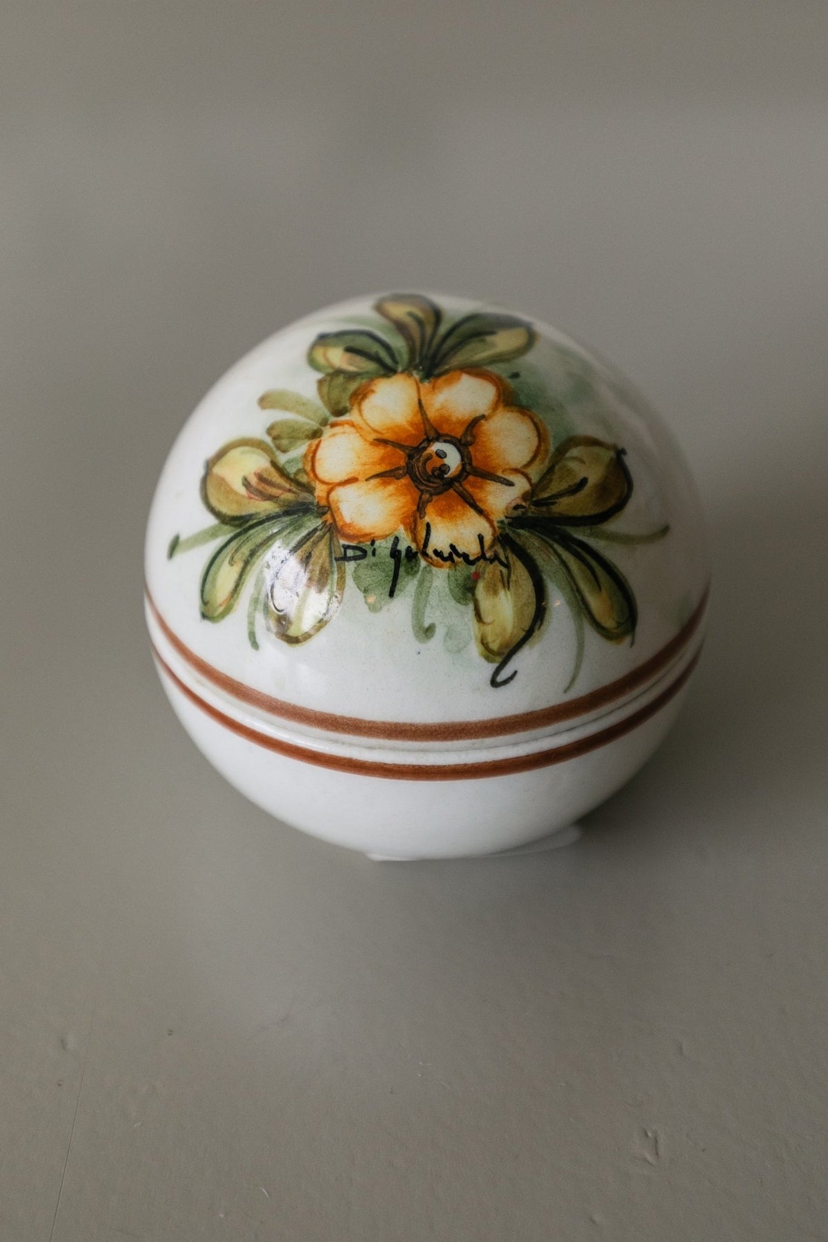 Round Floral Lidded Box - OAKSTREET SHOPPE