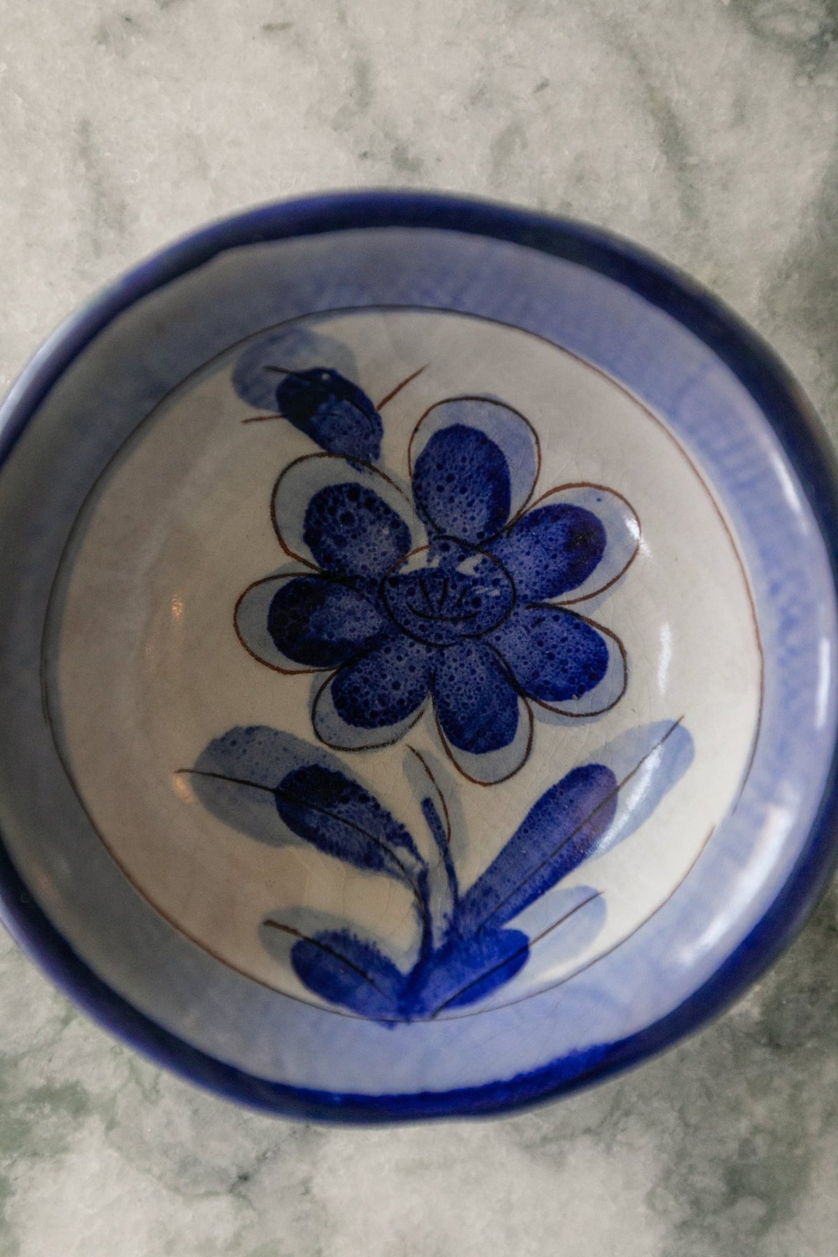 Little Blue and White Bowl with Handles - OAKSTREET SHOPPE