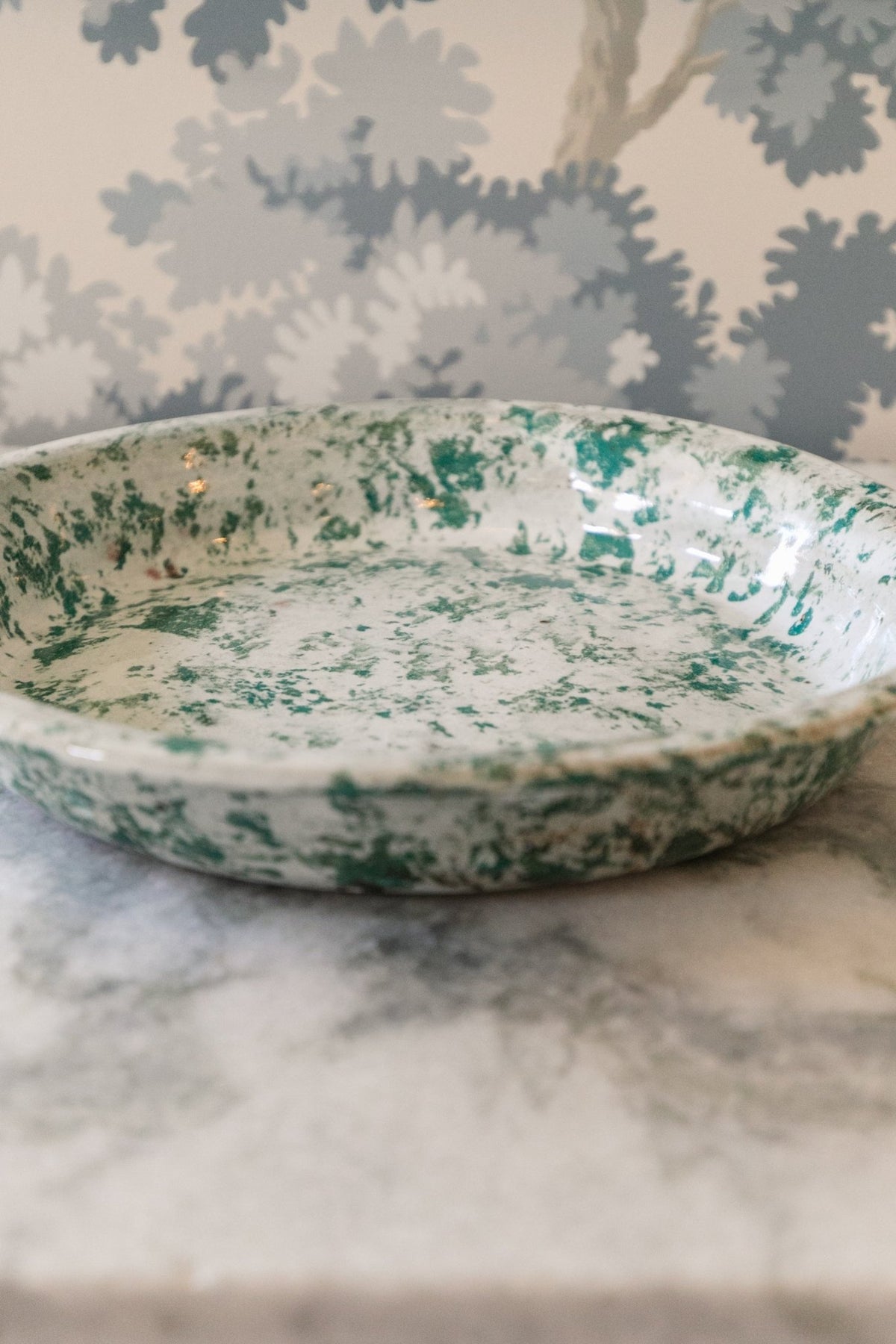 Green Marbleized Prep Plate - OAKSTREET SHOPPE