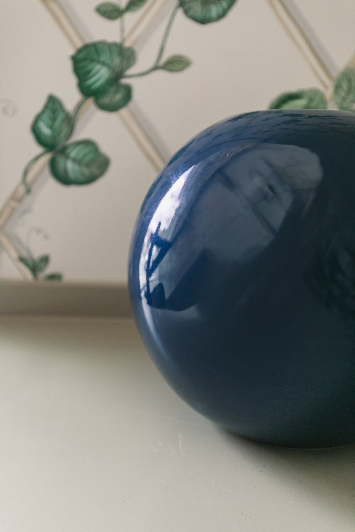 Vintage Navy Orb Vase - OAKSTREET SHOPPE