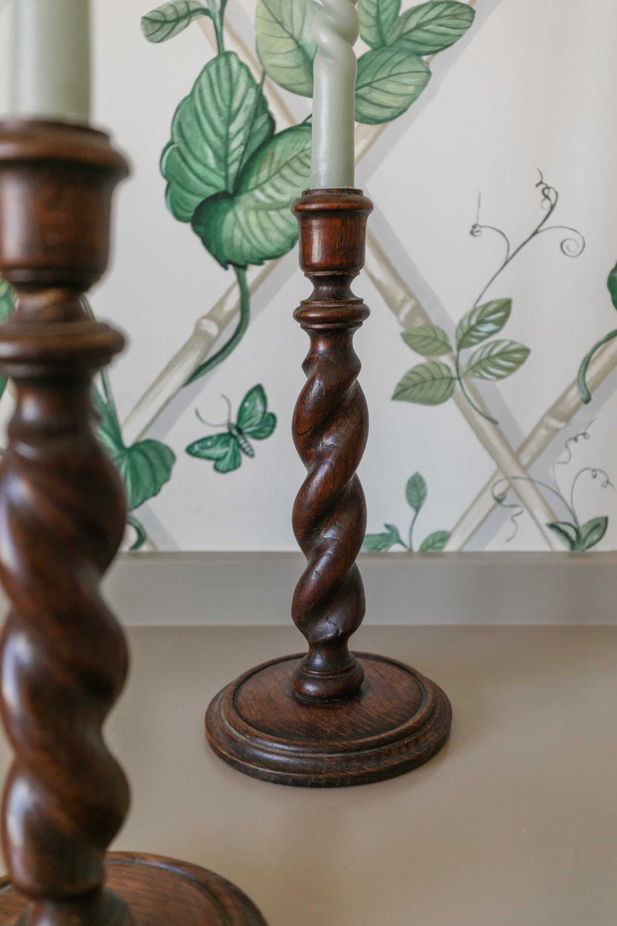 Barley Twist Wooden Candlesticks