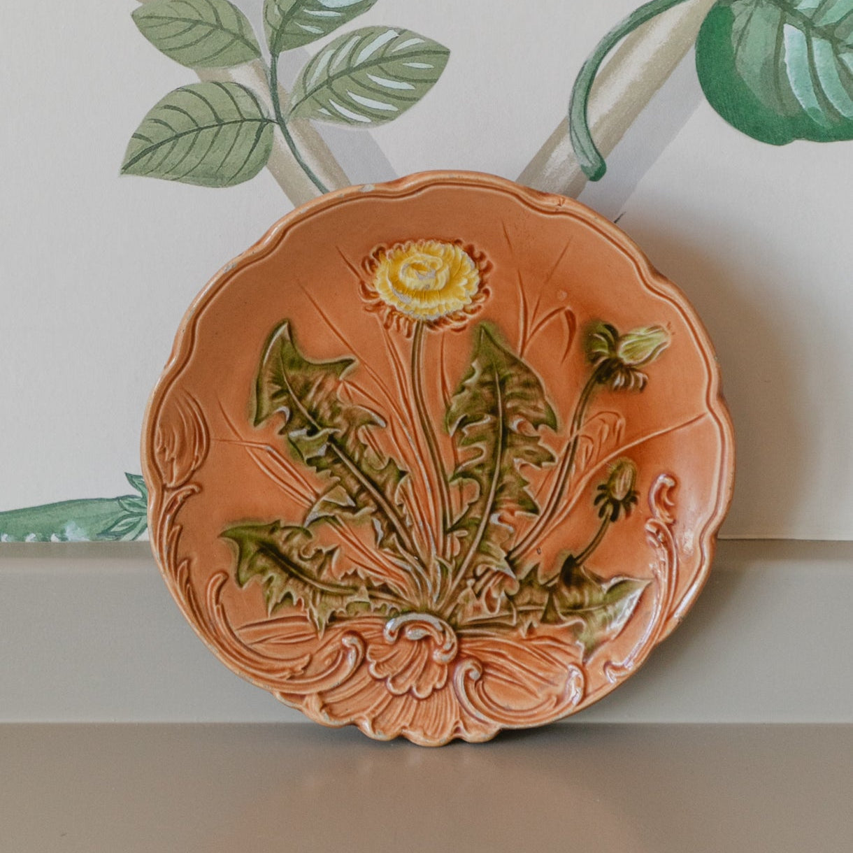Peach Majolica Dish