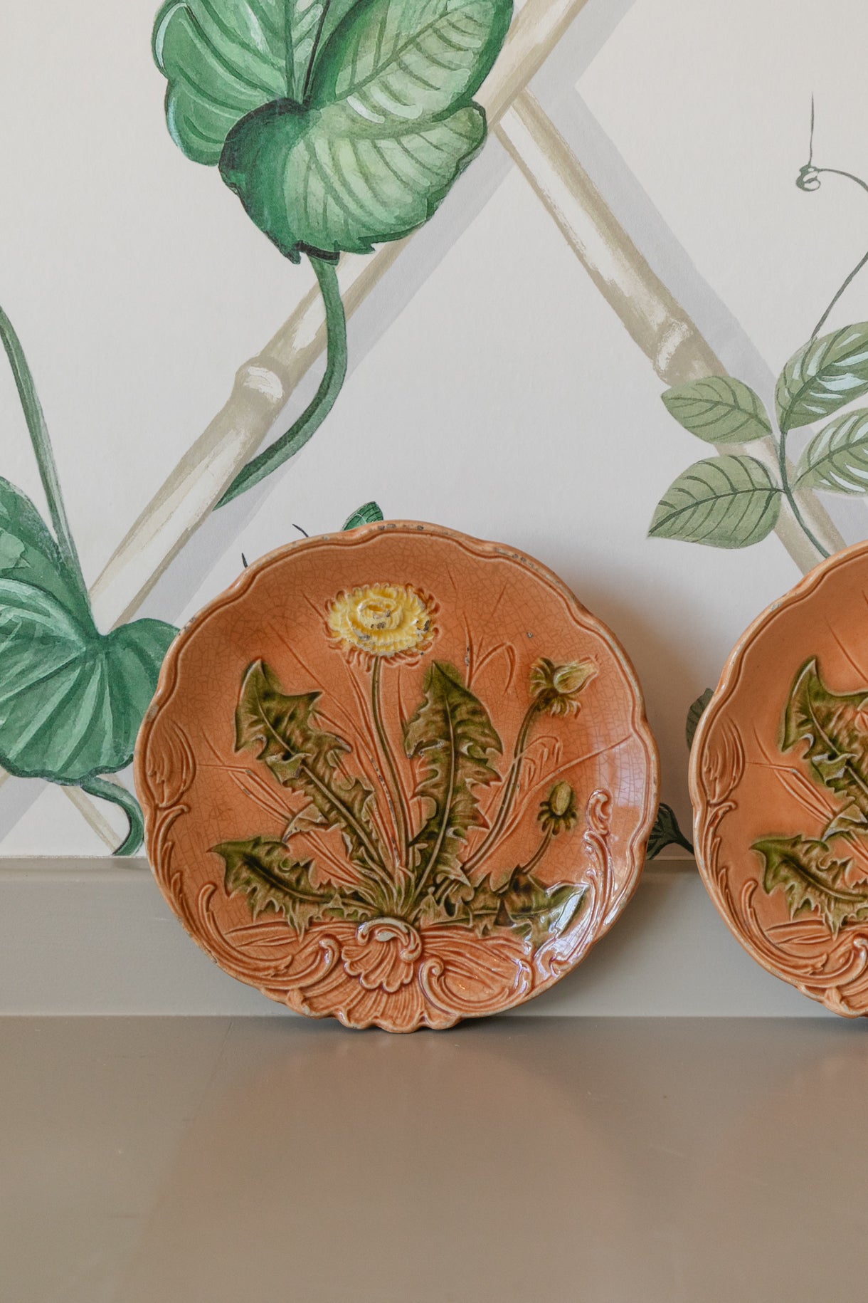 Peach Majolica Dish