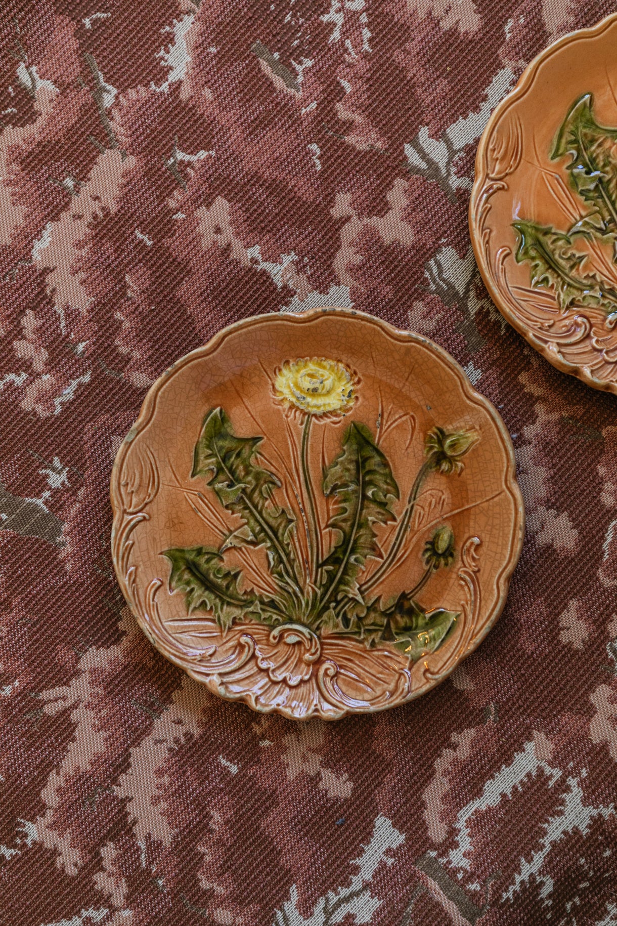 Peach Majolica Dish