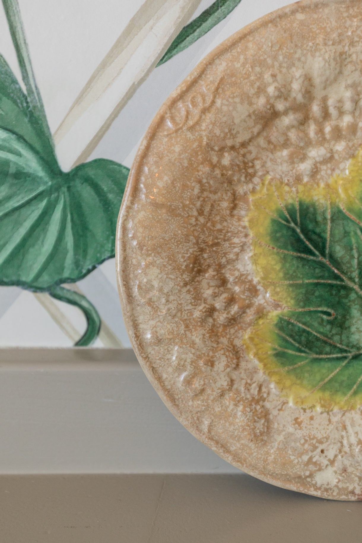 Majolica Grape Leaf Plate